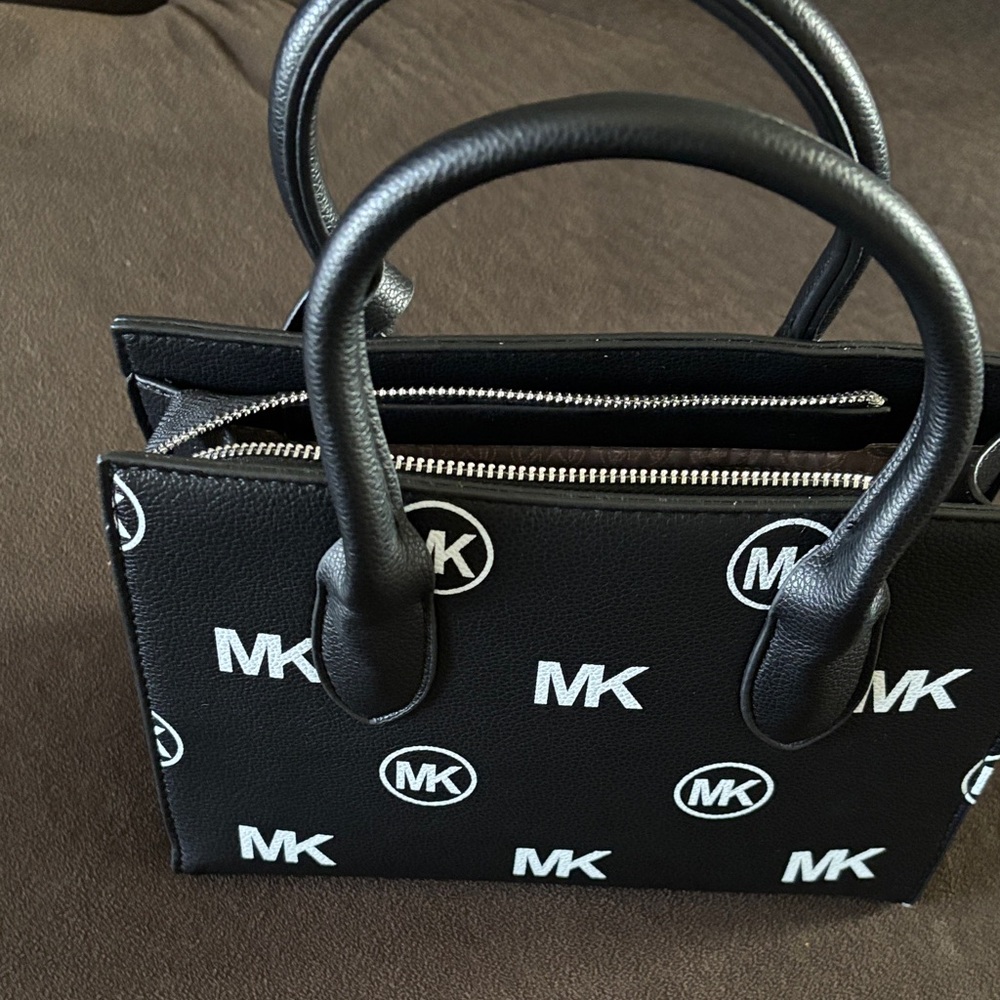 Michael Kors Black Logo Print Mini Tote